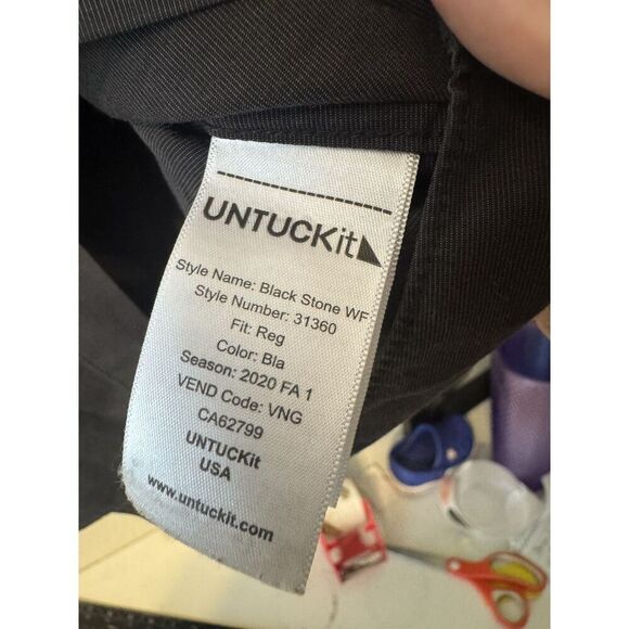 UNTUCKit Shirt Mens Large Black Cotton  Long Sleeve Button Up XXXL - Picture 4 of 5